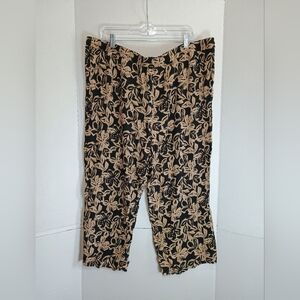 Robert Louis Floral Black and Tan Women's Pants Size 3X